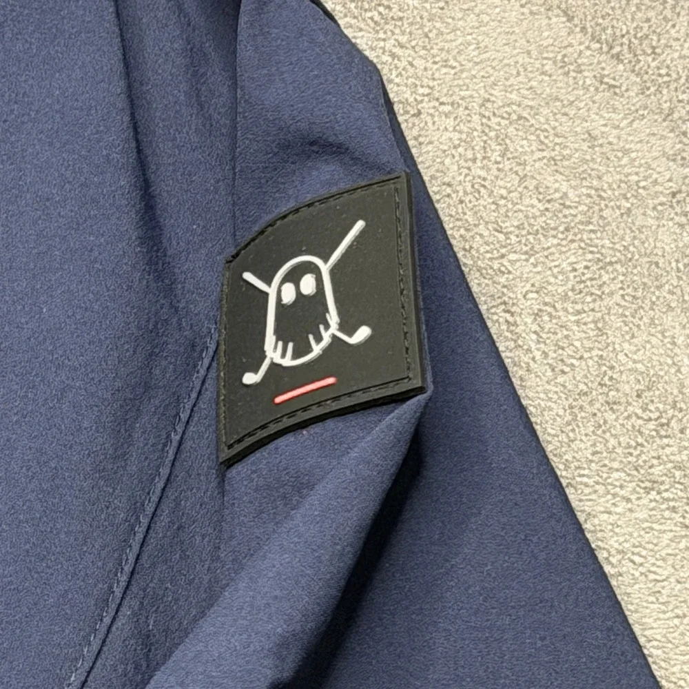 Ghost Golf Windbreaker Jacket Mens Large Blue Hooded Full Zip Performance Active